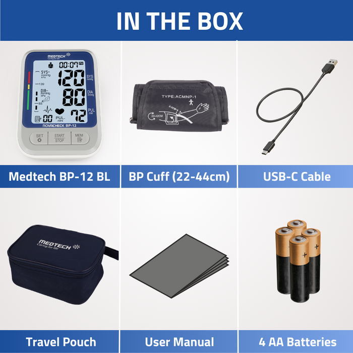 Medtech Automatic Digital BP Machine Blood Pressure Monitor BP12 (with backlight)
