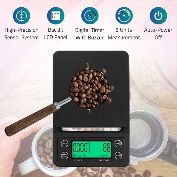 Medtech Kitchen Scale KS 02 Coffee Kitchen Scale with Timer