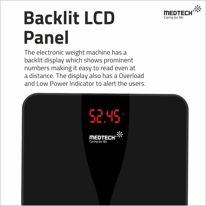 MEDTECH WS05 Thin Automatic Personal Digital Weight Scale With 4 Sensor Technology (5 mm Glass)