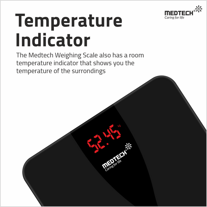 MEDTECH WS05 Thin Automatic Personal Digital Weight Scale With 4 Sensor Technology (5 mm Glass)