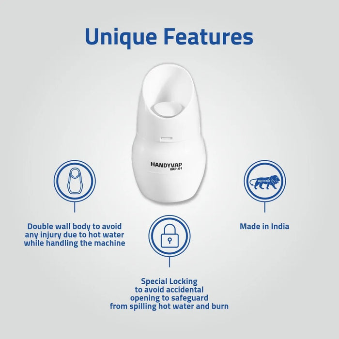 Medtech Steamer Handyvap 01 & TMP05 Digital Thermometer COMBO - Unique Feature