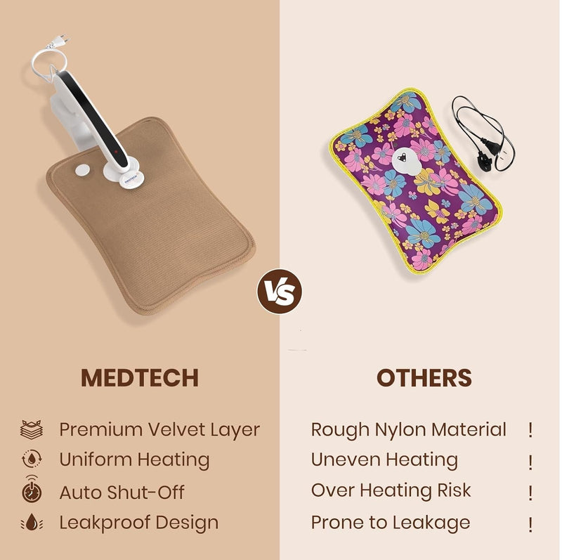 Medtech Premium Reusable Electric Hot Water Bag for Soothing Heat Therapy for Muscle & Joint Pain