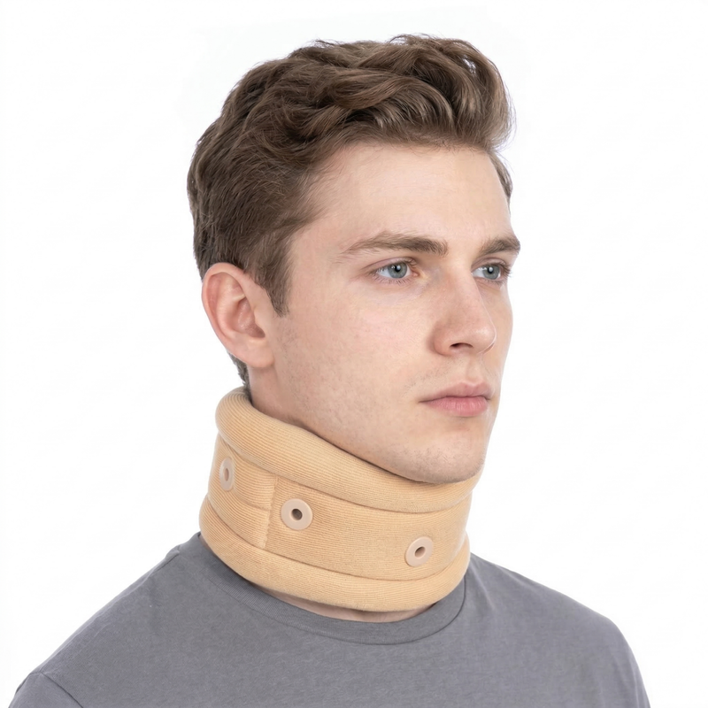 Novalife Eyelets Cervical Collar Neck Support for Pain Relief & Stability, Men & Women Neck Support (Beige)