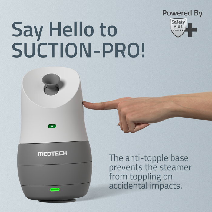 MEDTECH® Aquamist® 3 In 1 Face Steamer | World's 1st Steamer with Anti-Spill and Anti-Topple Technology (Arctic Grey)