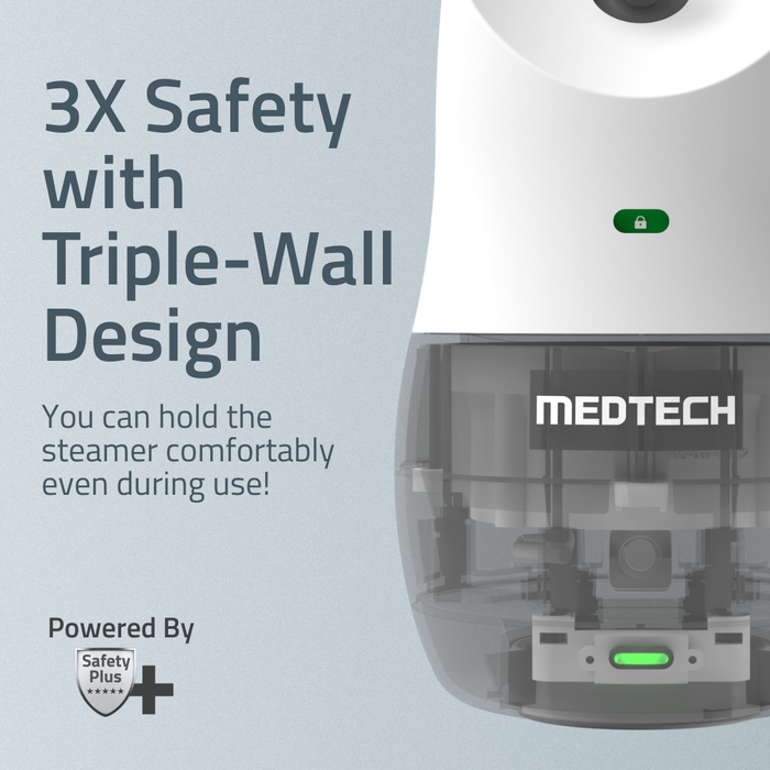 MEDTECH® Aquamist® 3 In 1 Face Steamer | World's 1st Steamer with Anti-Spill and Anti-Topple Technology (Arctic Grey)