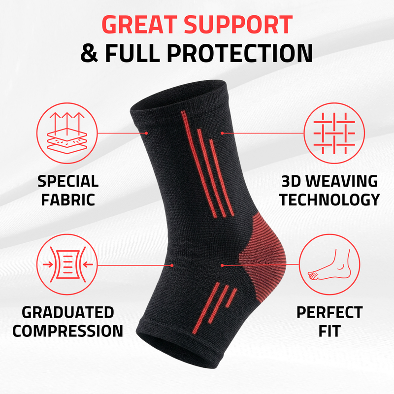 Novalife Premium Breathable & Stretchable Ankle Support Sleeve for Men & Women – 1 Pair Ankle Support