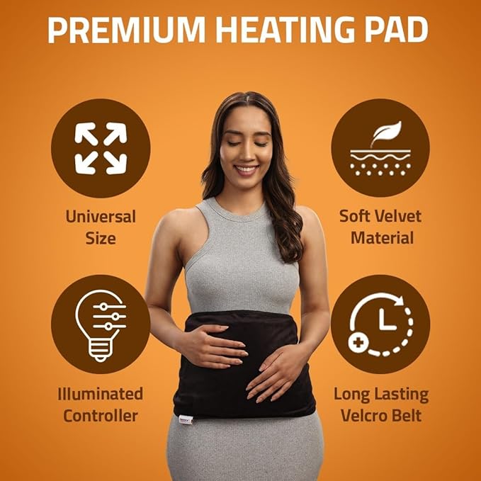 MEDTECH Electric Heating Belt Velvet Black HP-11 (Large)