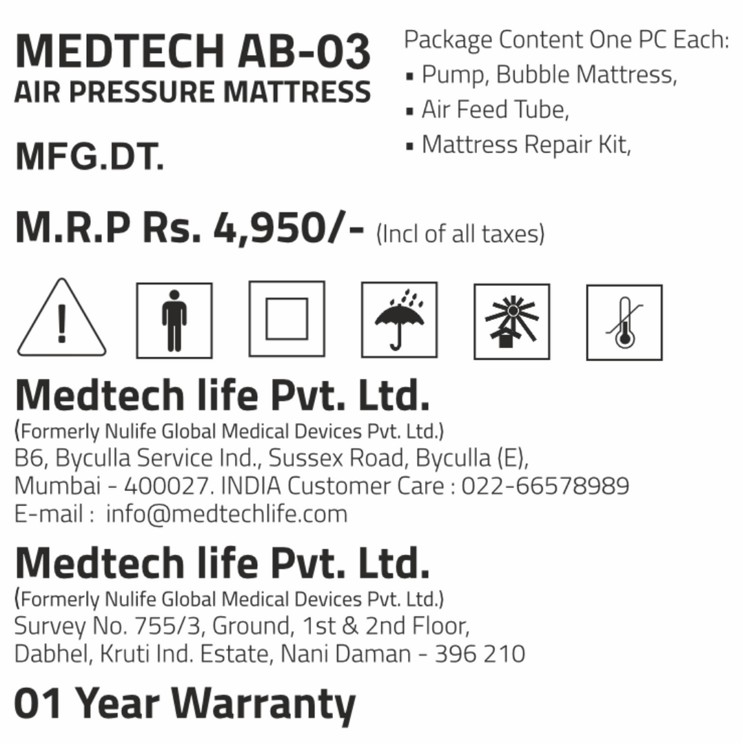 Buy Medtech Air Bed Bubble Mattress for Patients to Prevent Bed Sores