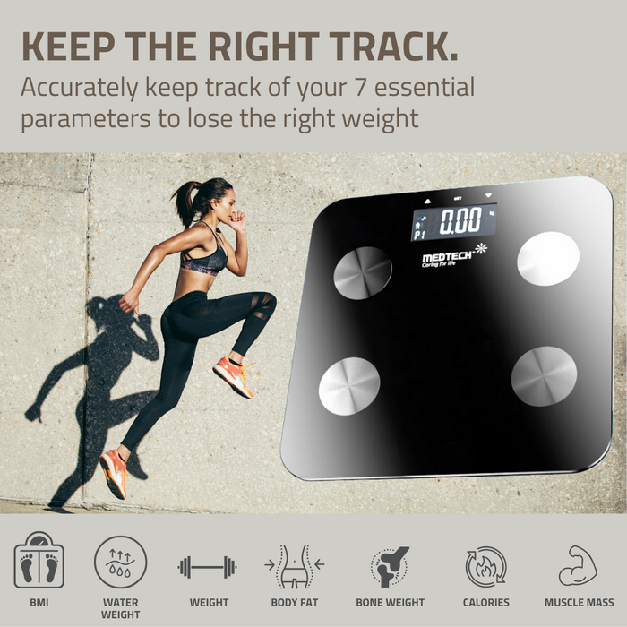 MEDTECH WS07 Thin BMI & Body Composition Scale Weight Machine with 4 Sensor Technology