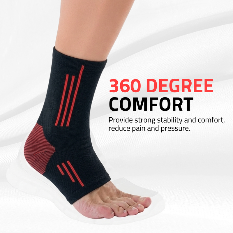Novalife Premium Breathable & Stretchable Ankle Support Sleeve for Men & Women – 1 Pair Ankle Support