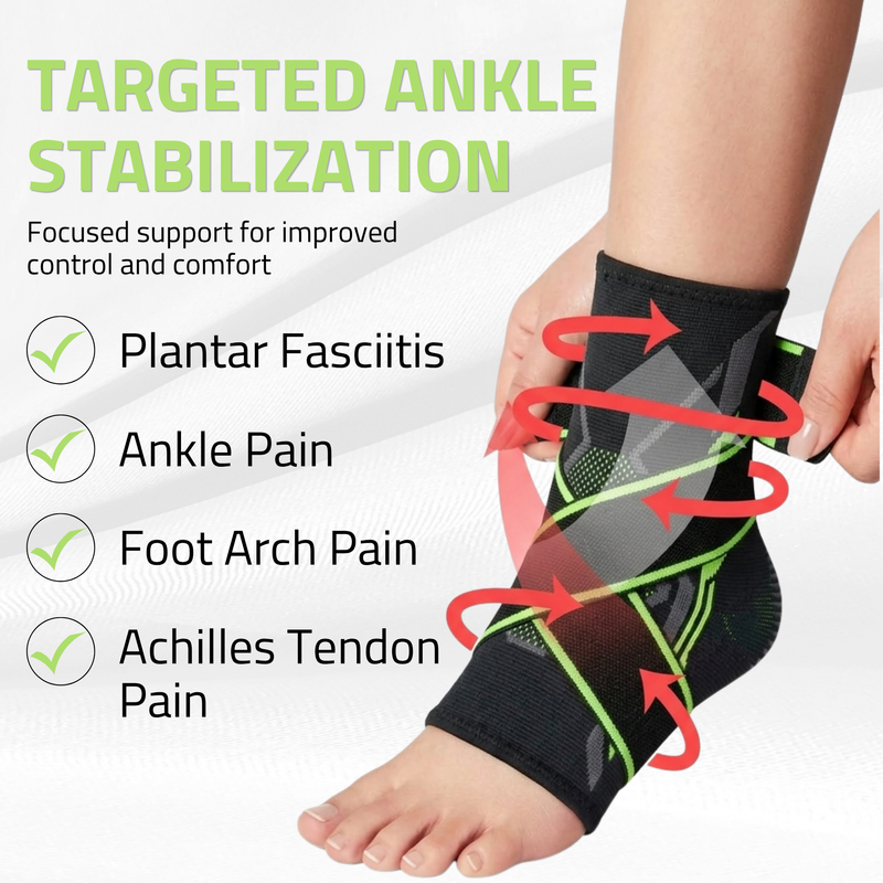 Novalife Sports Ankle Support | Breathable, Stretchable Ankle Sleeve Men Women Ankle Support (Black, Green)
