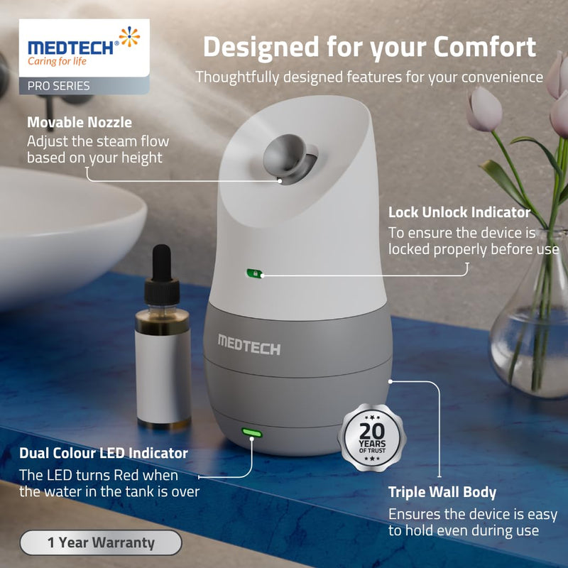 MEDTECH Aquamist 3 In 1 Facial Steamer | Balms and Oils Compatible