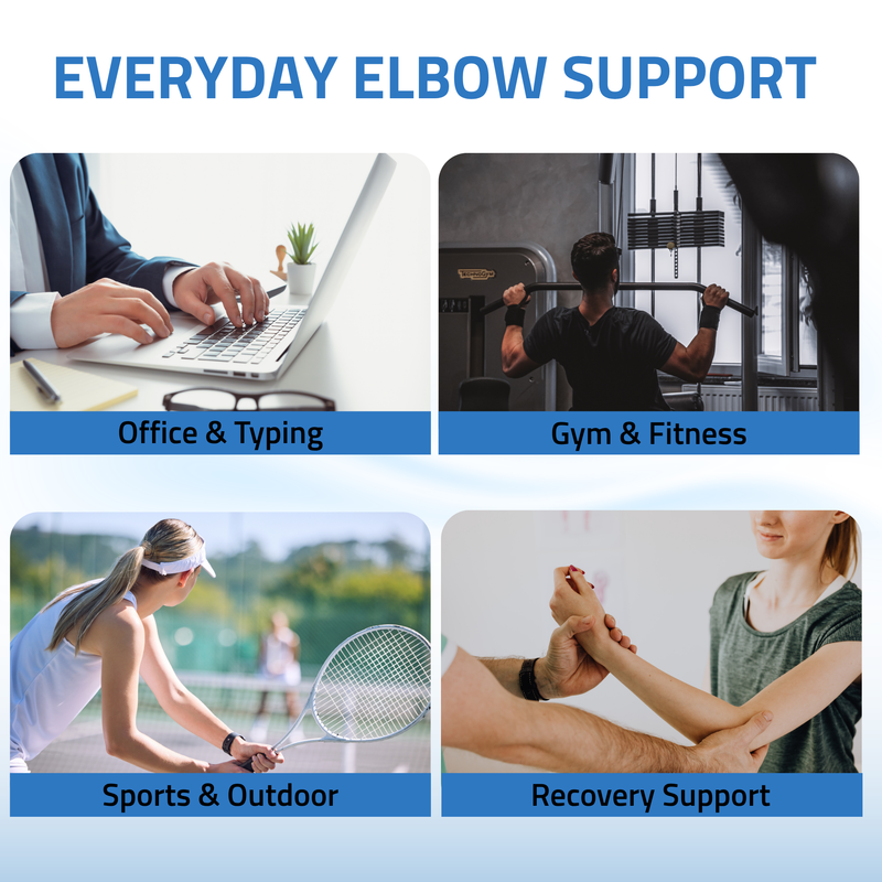 Novalife Premium Elbow Support Brace | Compression Sleeve for Tennis Elbow (Pack of 2)