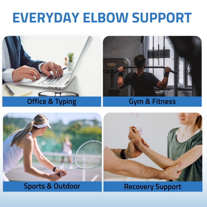 Novalife Sports Elbow Support Brace | Compression Sleeve for Tennis Elbow (Pack of 2)  | Black
