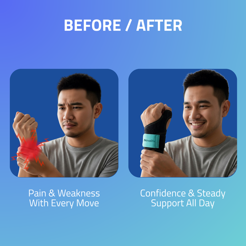 Novalife Wrist Brace with Thumb Support, Wrist Splint Hand Brace for Men & Women Wrist Support
