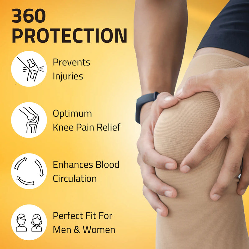 Novalife Premium Knee Cap for Men & Women Knee Support for Pain Relief Knee Support (Beige)