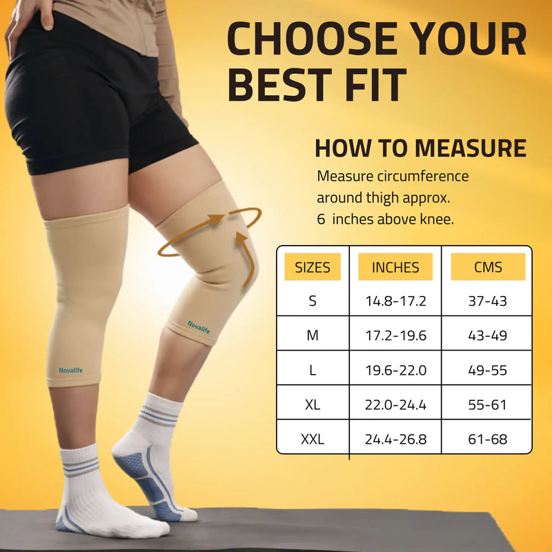 Novalife Premium Knee Cap for Men & Women Knee Support for Pain Relief Knee Support (Beige)
