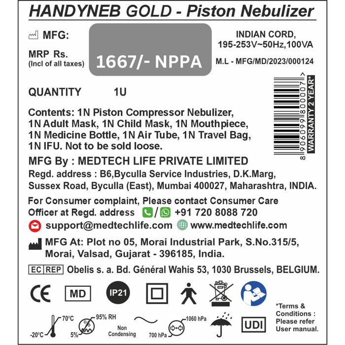 Medtech Compressor Nebulizer Handyneb Gold