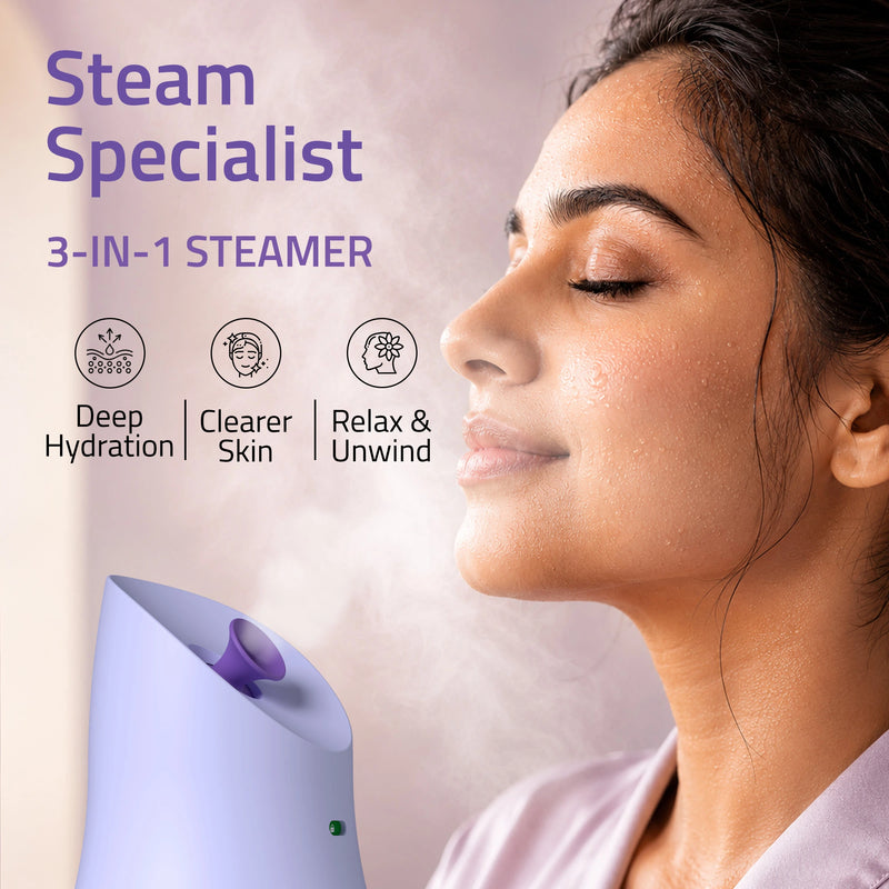 MEDTECH Aquamist 3 In 1 Facial Steamer | Balms and Oils Compatible | Lavender Glow