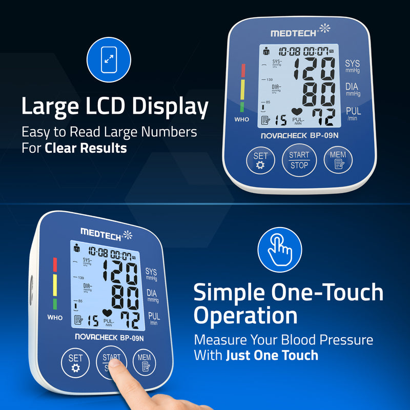 Medtech Automatic Digital BP Machine Blood Pressure Monitor BP09N (with backlight)