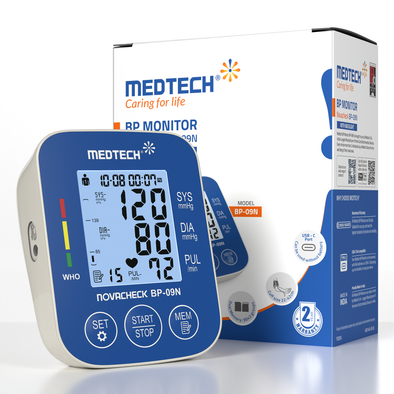 Medtech Automatic Digital BP Machine Blood Pressure Monitor BP09N (with backlight)