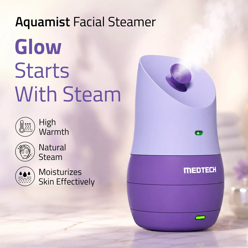 MEDTECH Aquamist 3 In 1 Facial Steamer | Balms and Oils Compatible | Lavender Glow