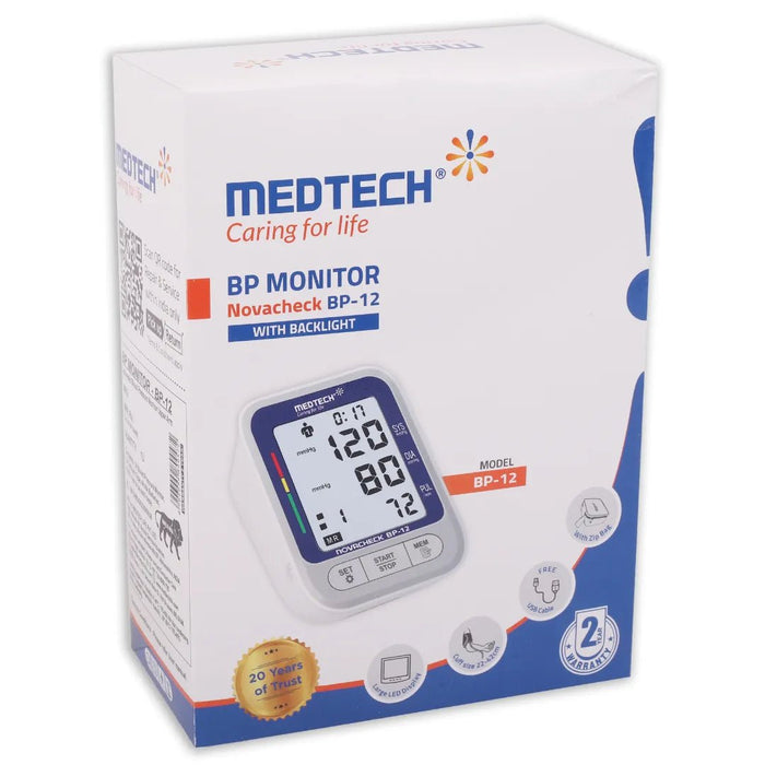 Medtech Automatic Digital BP Machine Blood Pressure Monitor BP12 (with backlight) - Medtechlife